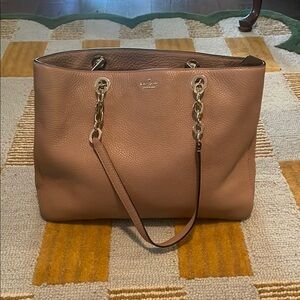 Kate Spade Pink Beige Leather Tote